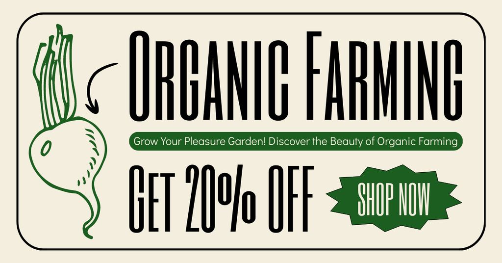 Ontwerpsjabloon van Facebook AD van Organic Farm Commodity Discount Announcement