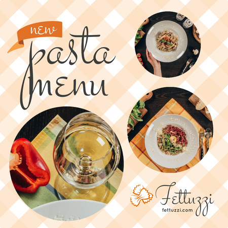 Designvorlage Pasta Menu Promotion Leckere italienische Gerichte für Instagram