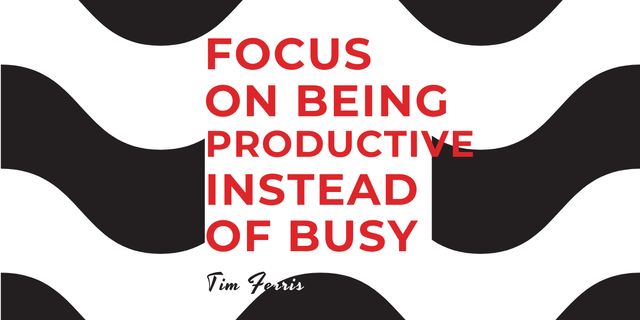 Productivity Quote on Waves in Black and White Image Modelo de Design