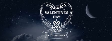 Valentine's Day Greeting with Night Sky Facebook cover Design Template