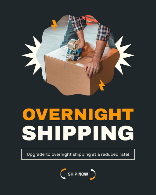 Ontwerpsjabloon van Instagram Post Vertical van Overnight Express Shipping