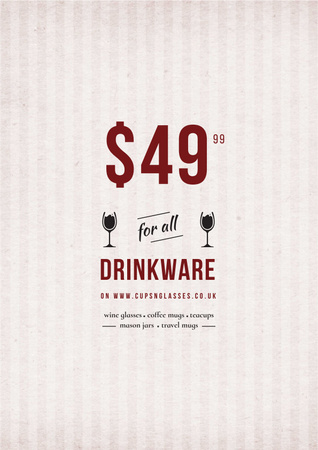 Drinkware for all Shop Poster Design Template
