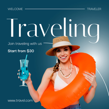 utazási iroda hirdetése Instagram tervezősablon