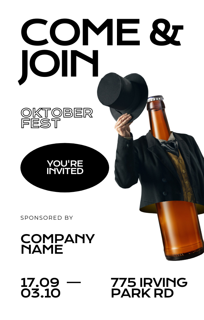 Platilla de diseño Cheers-filled Oktoberfest Festivities Happening Soon Invitation 4.6x7.2in