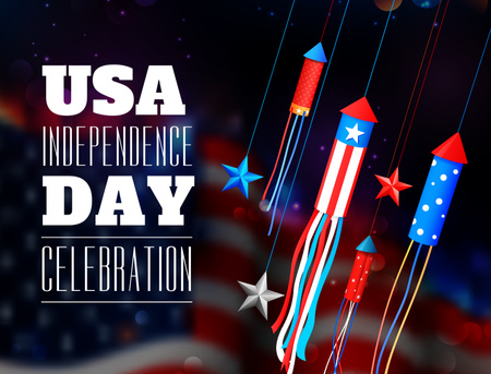 Grande celebração do Dia da Independência dos EUA Postcard 4.2x5.5in Modelo de Design
