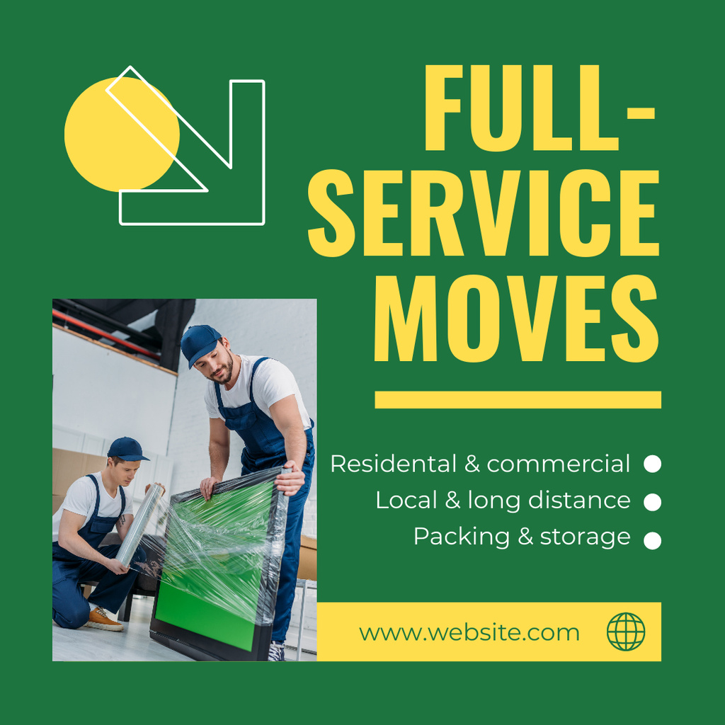 Ad of Full-Service Moving with List Instagram AD tervezősablon