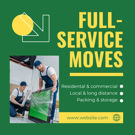 Ad of Full-Service Moving with List Instagram AD Design Template