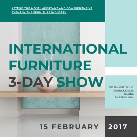 Furniture Show announcement Vase for home decor Instagram AD Modelo de Design