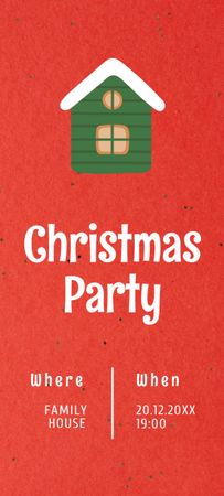 Christmas Party Announcement Invitation 9.5x21cm Design Template