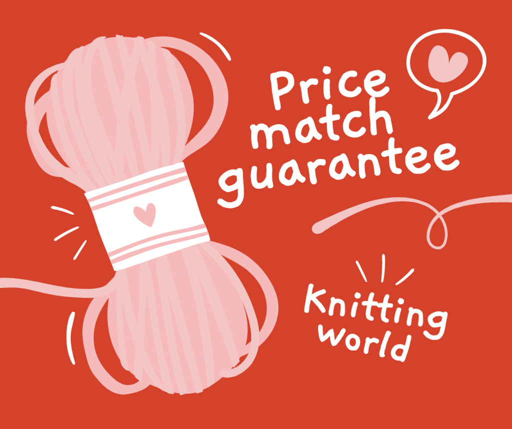 Knitting Supplies Sale Offer Facebook Design Template