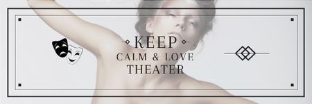 Citation about love to theater Email header Modelo de Design