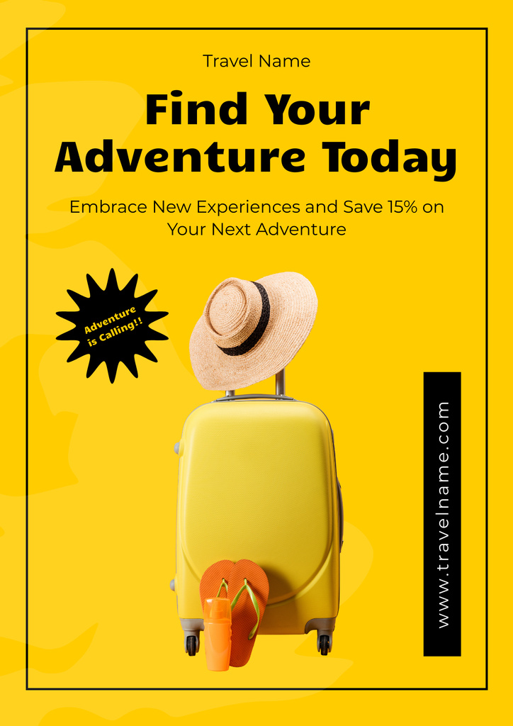 Adventures with Travel Agency Poster Design Template