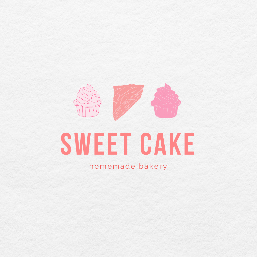 Bakery Ad with Yummy Cupcakes Logo Design Template