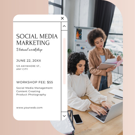 Ingyenes Workshop Social Media Marketing LinkedIn post tervezősablon