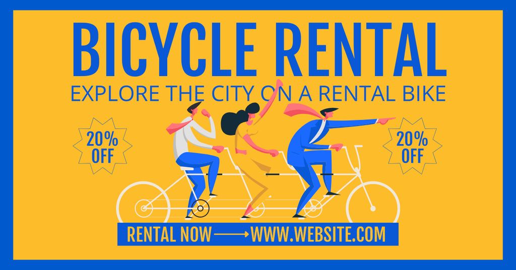 Designvorlage Explore the City with Rental Bikes für Facebook AD