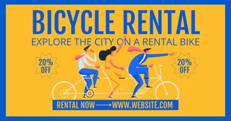 Explore a cidade com aluguel de bicicletas Facebook AD Modelo de Design