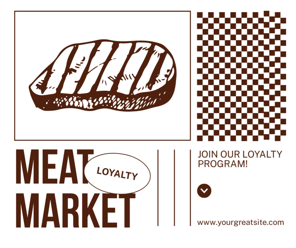 Meat Market's Loyalty Program Facebook Šablona návrhu