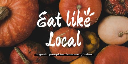 Local Farm Ad with Fresh Pumpkins Twitter Design Template
