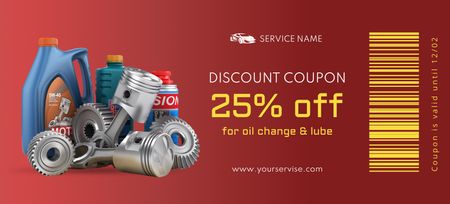 Discount Offer on Car Oils Coupon 3.75x8.25in Design Template