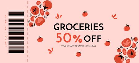 Platilla de diseño Discount on all Vegetables at Grocery Store Coupon 3.75x8.25in