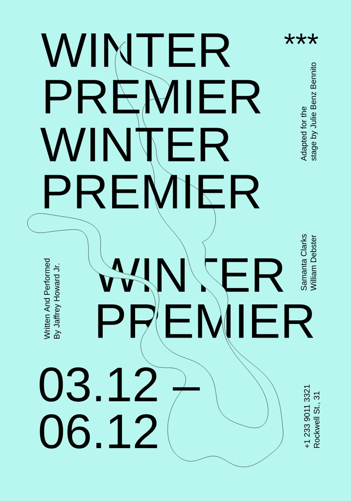 Template di design Winter Premiere Event Poster 28x40in