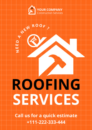 Offer of Roofing Services with Hammer Flayer Design Template