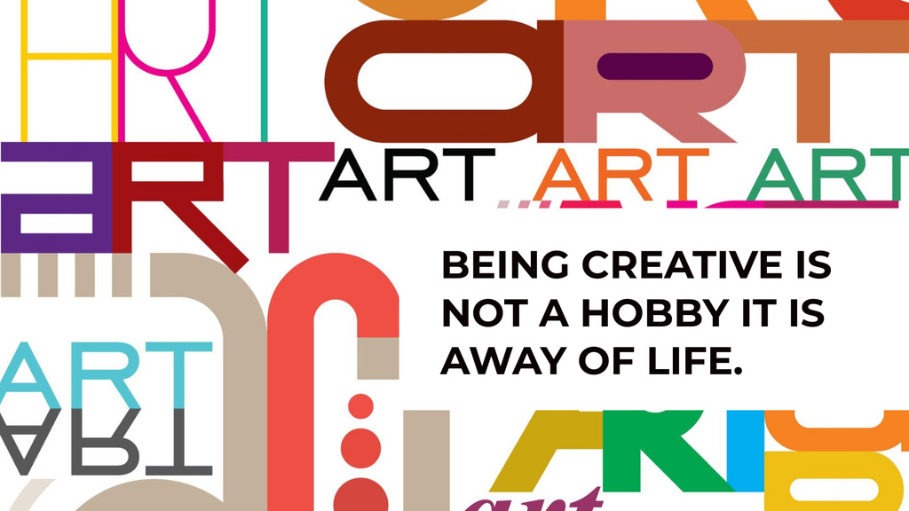 Creativity Quote on colorful Letters FB event cover Modelo de Design