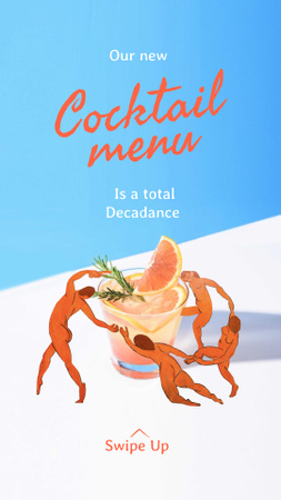 Ontwerpsjabloon van Instagram Story van Creative Announcement of Cocktail Menu