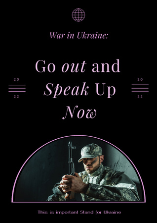 Stand For Ukraine Poster Design Template