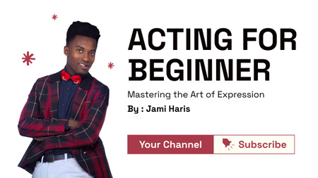 Ontwerpsjabloon van Youtube Thumbnail van Masterclass voor aspirant-acteurs