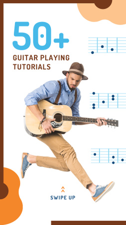 Man Playing Guitar and Jumping Instagram Story Design Template