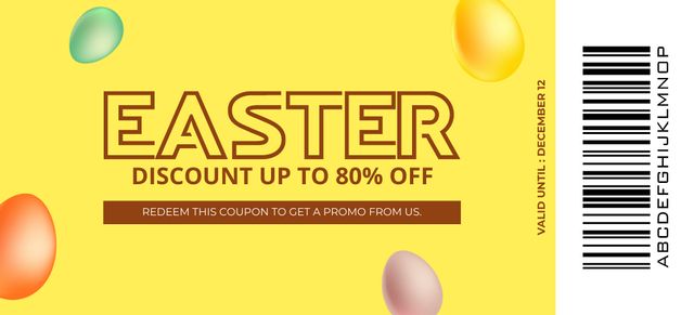 Easter Discount Offer with Traditional Dyed Eggs Coupon 3.75x8.25in tervezősablon