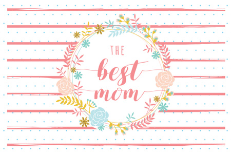 Mother's day greeting Postcard 4x6in Design Template