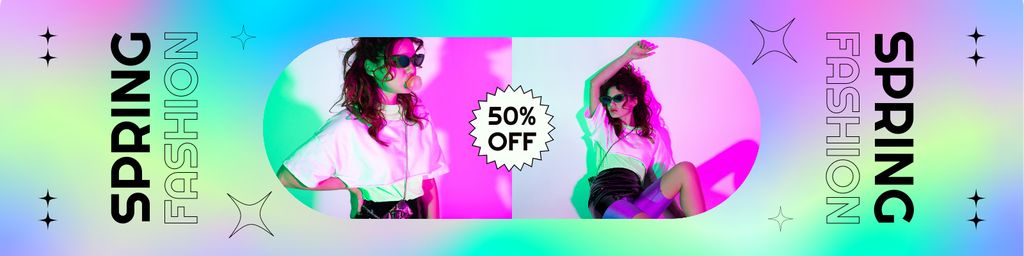 Collage with Fashion Women's Sale Twitter Design Template