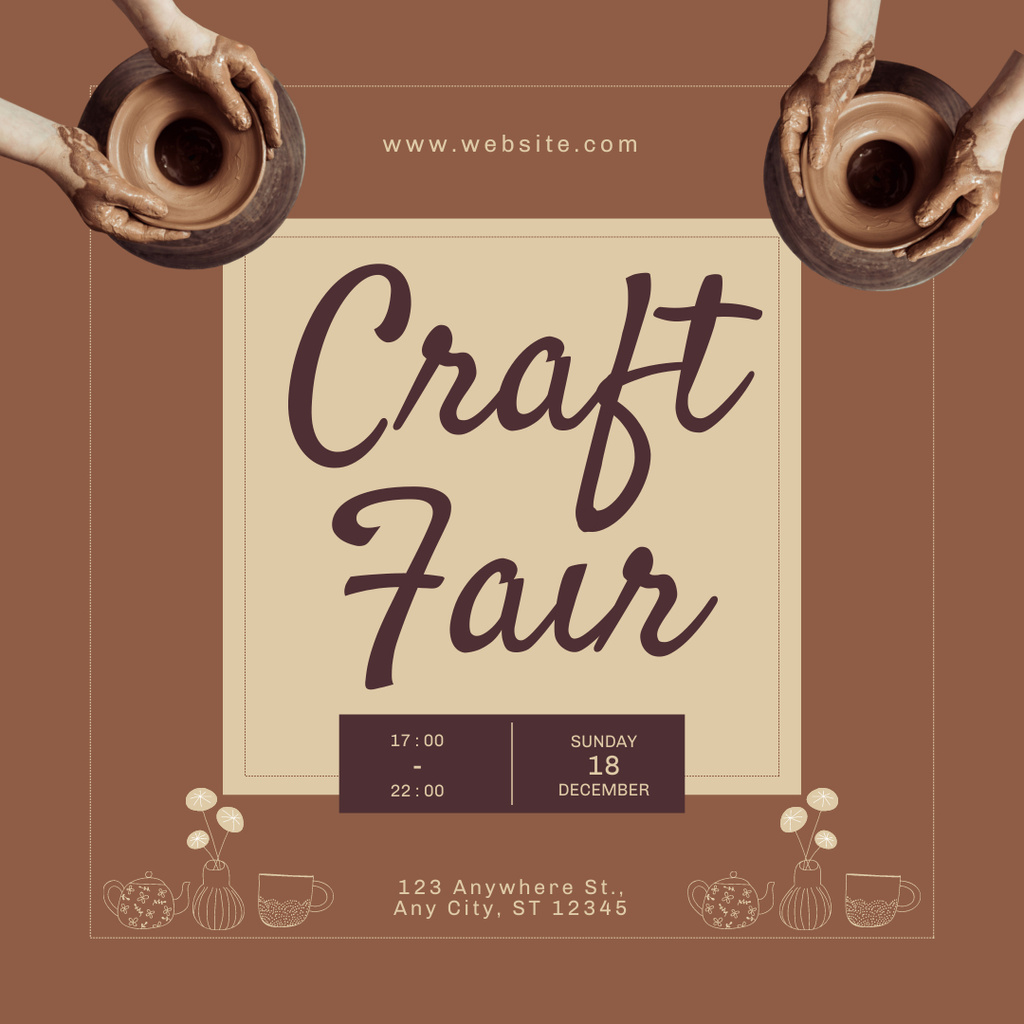 Designvorlage Brown Craft Fair Announcement für Instagram