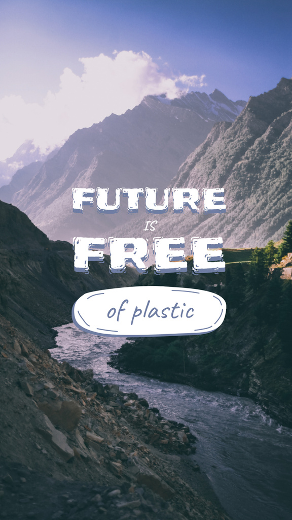 Designvorlage Future Free of Plastic Landscape für Instagram Story