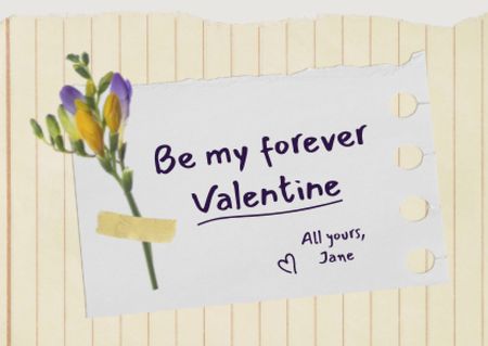 Cute Valentine's Day Holiday Greeting Postcardデザインテンプレート