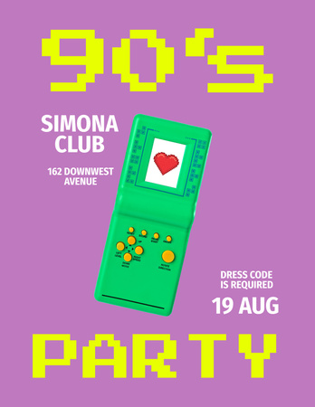 Platilla de diseño Party Announcement with Heart on Tetris Poster 8.5x11in