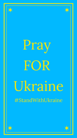 Pray for Ukraine Text on Simple Blue Instagram Story Design Template