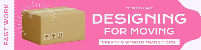 Services of Designing for Moving with Box Twitter Design Template