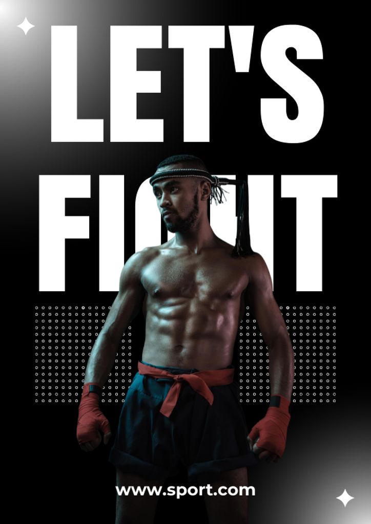 Box Fight Announcement with Boxer A4 – шаблон для дизайну