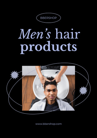 Men's Hair Products Ad Poster B2 Design Template