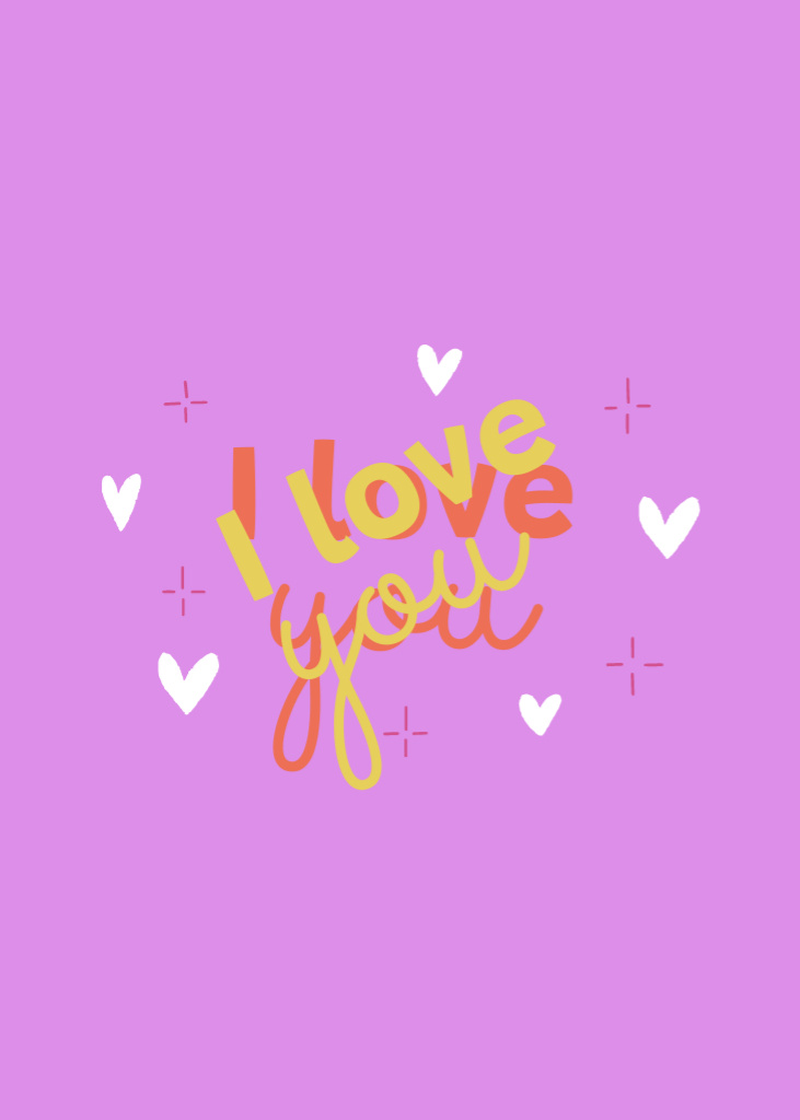 Cute Valentine's Day Holiday Greeting Postcard 5x7in Vertical – шаблон для дизайна
