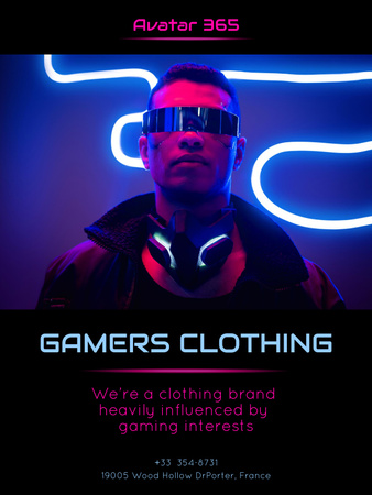 Gaming Merch Sale Offer Poster US Design Template
