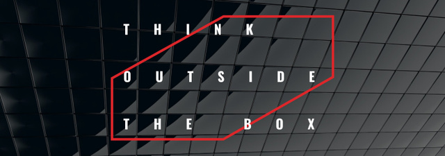Plantilla de diseño de Think outside the box Quote on black tiles Tumblr 