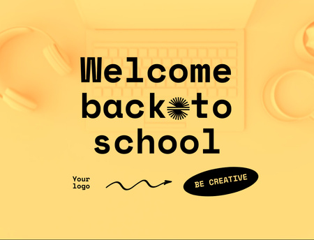 Ontwerpsjabloon van Postcard 4.2x5.5in van Back to School Announcement And Welcome In Yellow