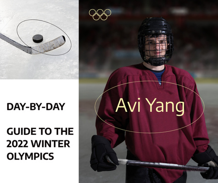 Winter Olympic Games Champion with Player Facebook Design Template