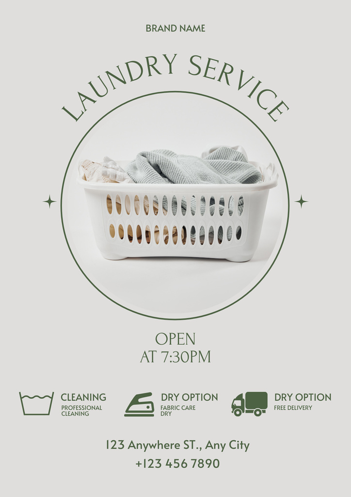 Offer of Laundry and Dry Cleaning Services Poster Design Template