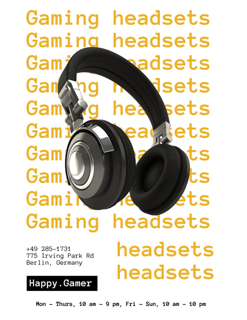 Electronics and Gaming Gear Ad Poster 8.5x11in Design Template