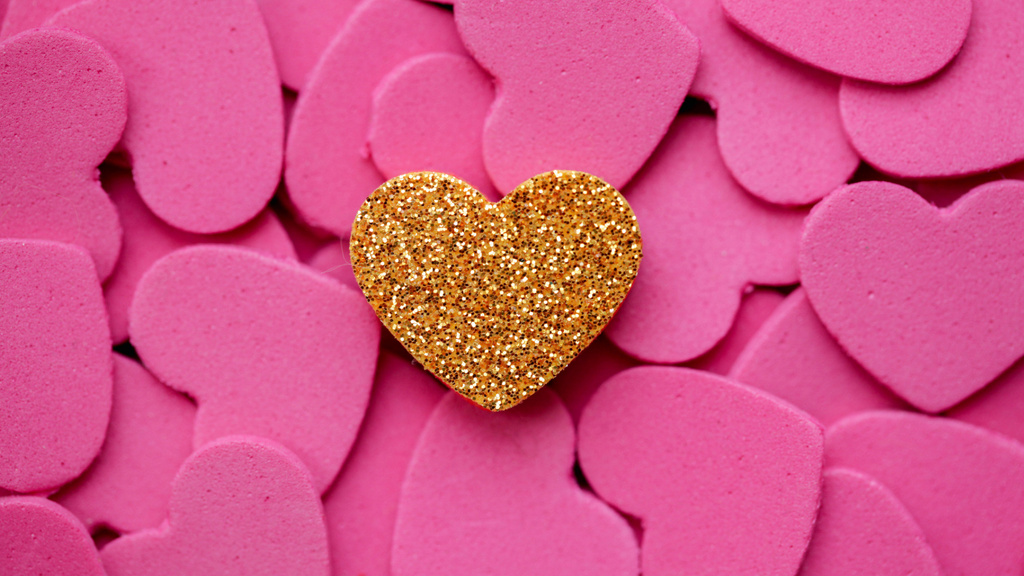 Designvorlage Valentine's Day with Bright Pink Hearts für Zoom Background